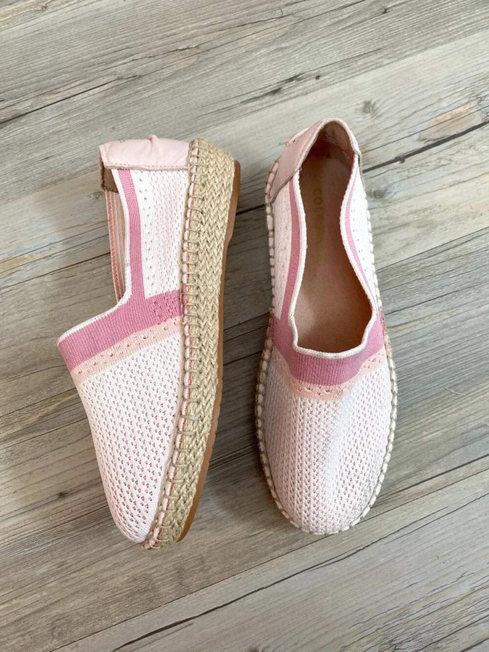 Cole Haan Pink Espadrille Slip-On Shoes Size 6.5